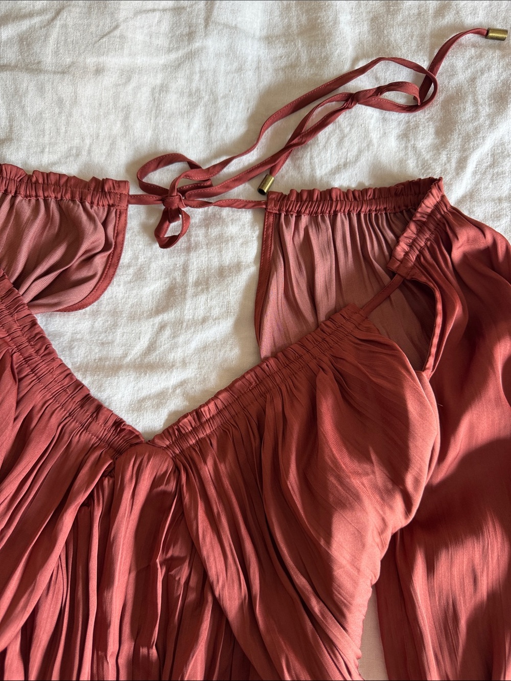 Anthropologie Terra Cotta Long-Sleeve Mini Dress - Picture 3 of 5